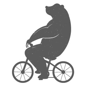 Figura oso en bicicleta para tatuaje